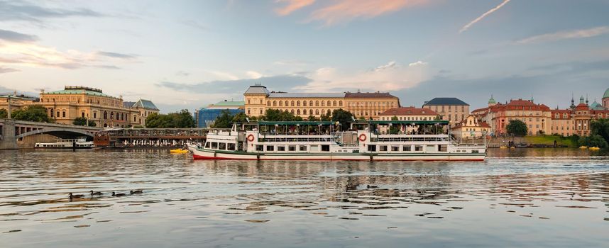 Buildings on the banks of the river Vltava in Prague