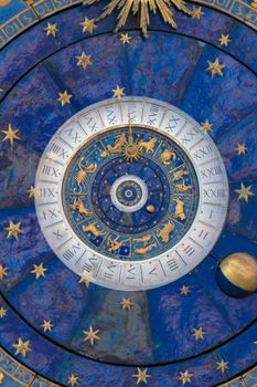 Abstract old conceptual background on mysticism, astrology, fantasy - blue