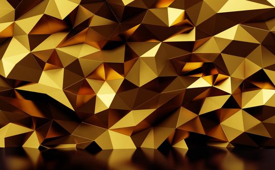 Gold metal wall background 3d render