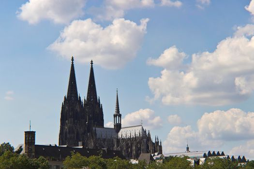 Cologne Cathedral as seen from from the Rhine.