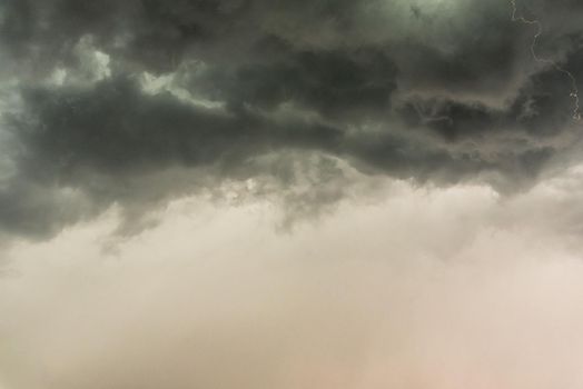 Gloomy clouds have shrouded sky before a thunderstorm.