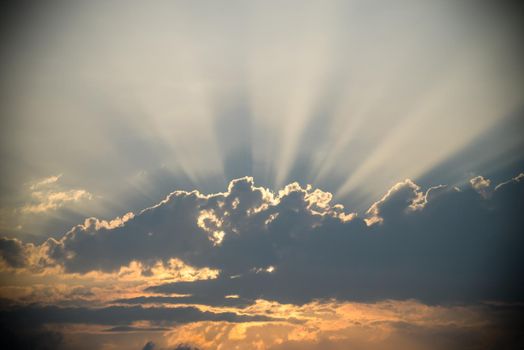 Sky background, the sunset over.