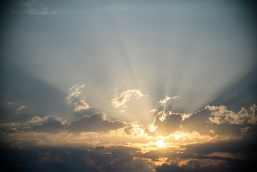 Sky background, the sunset over.