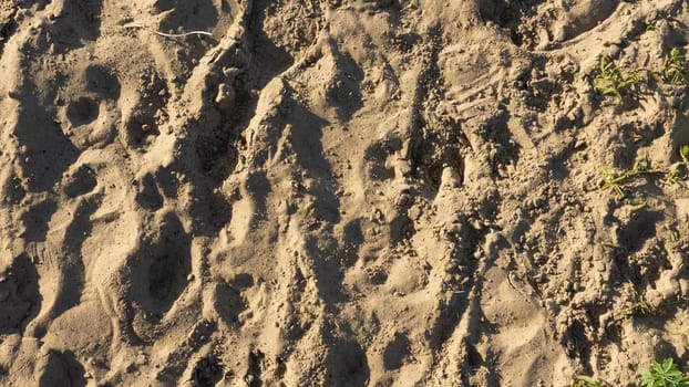 Stripes of fine sea sand on the coast. Natural background from the sand of the sea