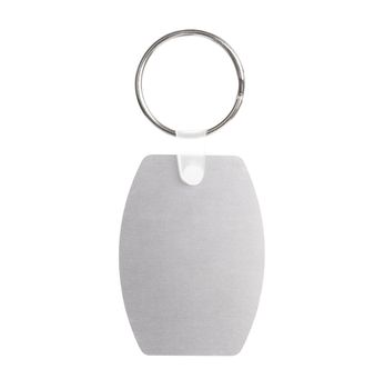 Mockup of key holder with metal ring isolated on white background