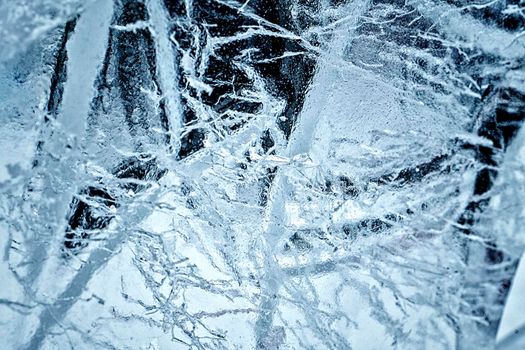 ice background, blue frozen texture