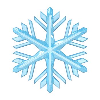 Christmas snowflake detailed 3D rendering illustration isolated on white background