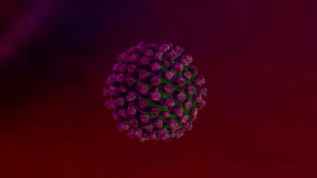 Coronavirus 2019-nCov novel coronavirus concept resposible for asian flu outbreak and coronaviruses influenza as dangerous flu strain cases as a pandemic. Microscope virus close up. On black background. 3d rendering