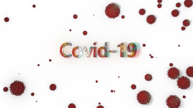 Inscription COVID-19 on white background. 3d illustration