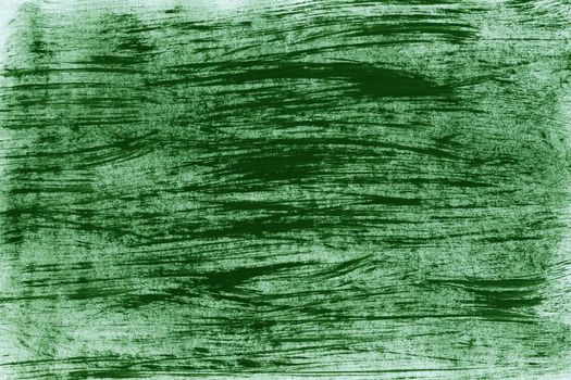 The painted leaf is green with a gouache brush. Hand-drawn gouache green abstract background. Texture of brush strokes.