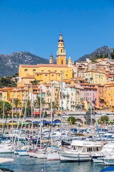 Menton, France - circa August 2021: view of the French Riviera, named the Coast Azur, located in the South of France.