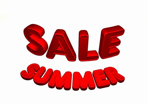 Dimensional inscription of SUMMER SALE isolated on background. 3D rendering.