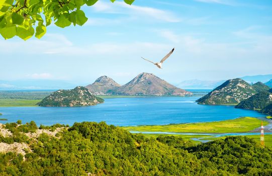 View to the mountains and Skadar lake