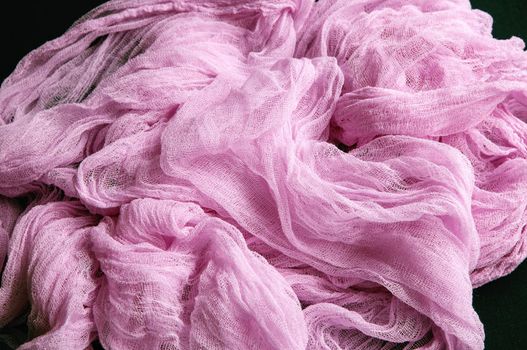 Hand dyed  pink gauze fabric. Boho style gauze runner, rustic tablecloth for wedding deco