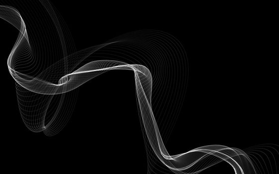 Dark abstract background with a glowing abstract waves, abstract background