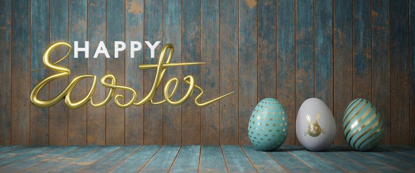 3d illustration. Easter concept. copy space for text . Web banner format