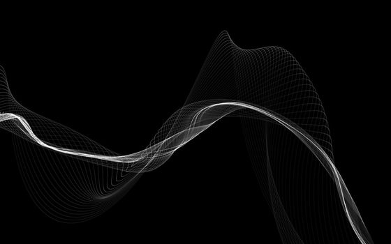 Dark abstract background with a glowing abstract waves, abstract background