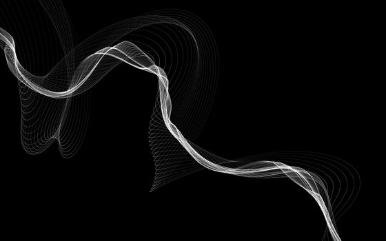 Dark abstract background with a glowing abstract waves, abstract background