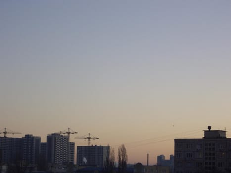 Residential new buildings at daybreak in a the city