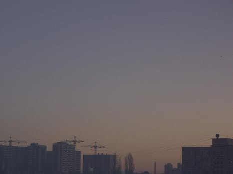 Residential new buildings at daybreak in a the city