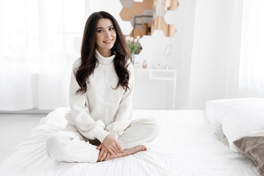 Young happy woman portrait at home. High quality photo