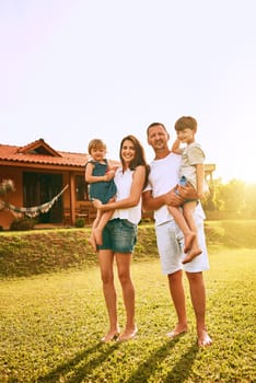 Cropped shot of a young family spending time together outdoors