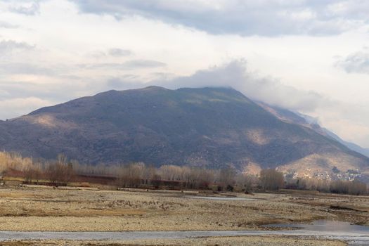 Beautiful landscape view of a mountains and trees