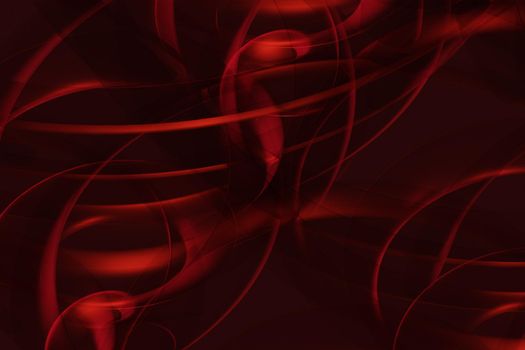 3d illustration of an abstract colorful red background with spirals, lines and geometric patterns