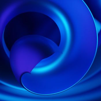 3d illustration of an abstract colorful blue background with spiraling geometry