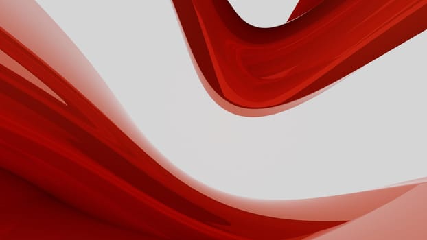 Abstract red background with waving geometry. Digital illustration - 3d rendering