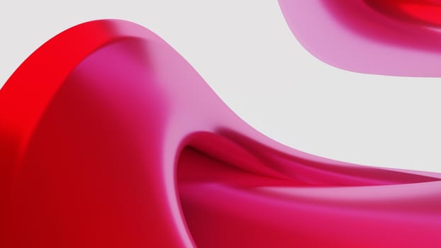 Abstract red background with waving geometry. Digital illustration - 3d rendering