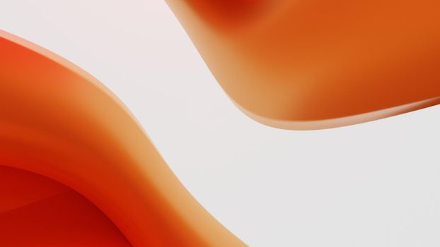 Abstract orange background with waving geometry. Digital illustration - 3d rendering