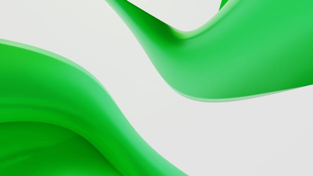 Abstract green background with waving geometry. Digital illustration - 3d rendering