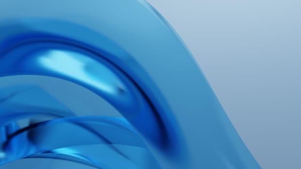 Abstract blue colorful background with distorted, curved geometry - 3d illustration (rendering)