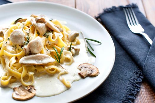 Tagliatelle vegetarian Pasta Dish with Mushrooms