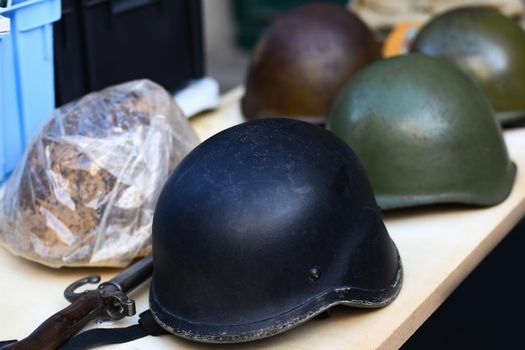 Protective german helmets during second World War