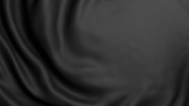 Abstract black fabric background with copy space 3d render