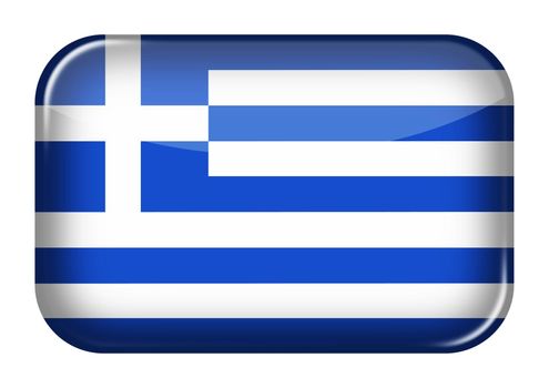 A Greece web icon rectangle button with clipping path 3d illustration