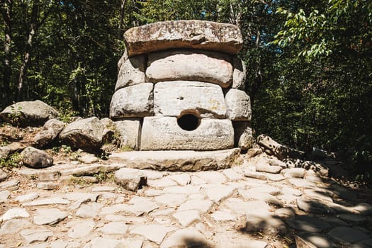 The ancient megalith - a dolmen. Dolmens near Black Sea - mysterious buildings. The age of some of them reaches 7500 years. Scientists have not yet managed to understand for what purposes dolmens were built.