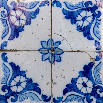 Vintage azulejos, traditional Portuguese tiles.