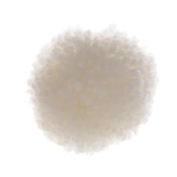 White wool pom-pom isolated on white background.
