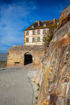 Detail of Mont Saint Michel, Brittany, France. The Mont-Saint-Michel is one of Europe's most unforgettable sights.