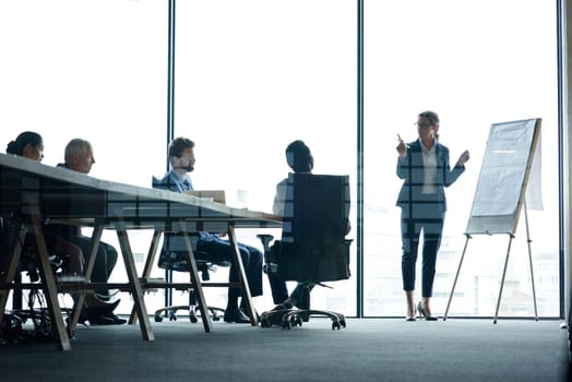 Shot of a group of executives having a meeting in a boardroom