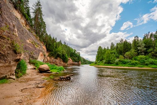 Eagle Cliffs in the valley of the Gauja river. Latvia