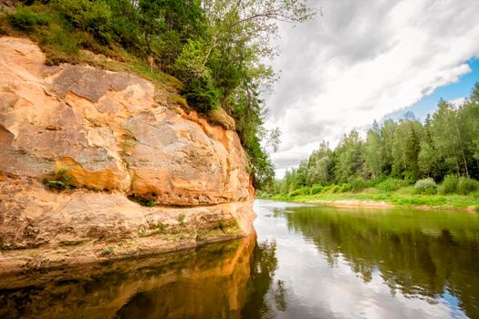 Eagle Cliffs in the valley of the Gauja river. Latvia
