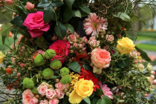 Bouquet of a beautiful rose decoration background