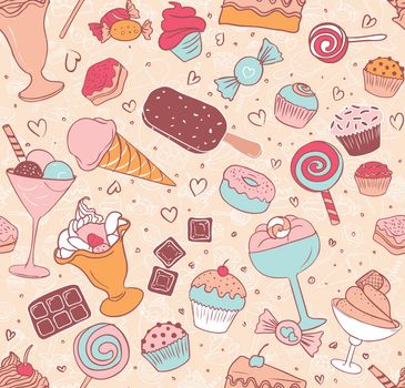 Pink seamless candy pattern.