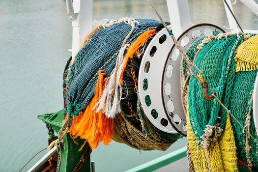 Fishing nets on the fishboat