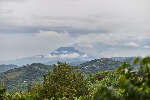 mountain cloudy landscape of eastern Africa region