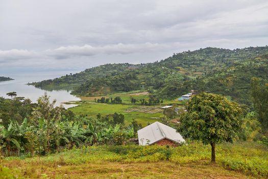 coffee washing station in moutain region of eastern Africa